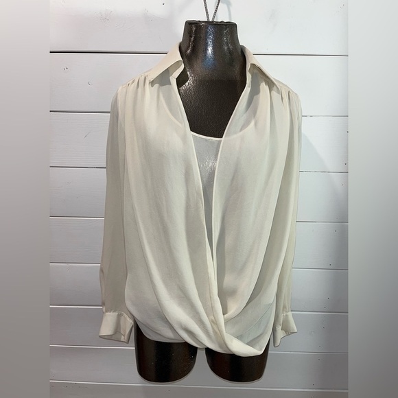 💛 LUISA SPAGNOLI - Draped Silk Blouse - Size not specified M - Picture 7 of 11